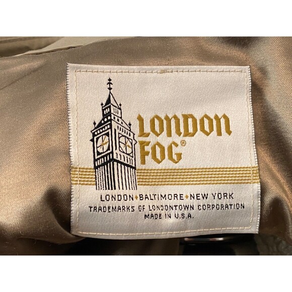 Vintage LONDON FOG Men’s 40 Reg - Double Breasted Trench Coat Belted Liner Beige - Picture 10 of 16